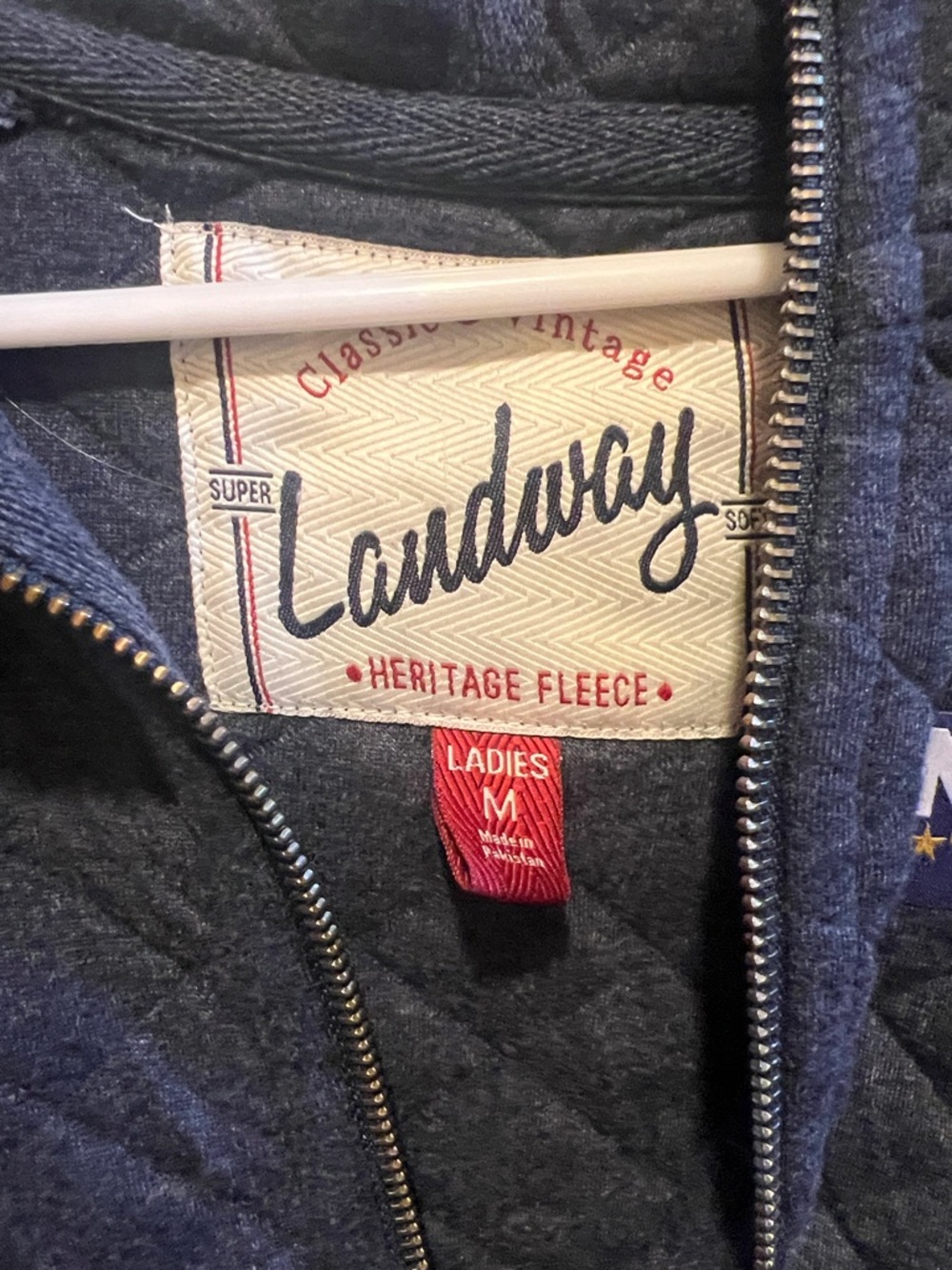 Nrha Futurity Quilted Navy Zip Hoodie Jacket - Picture 3 of 5